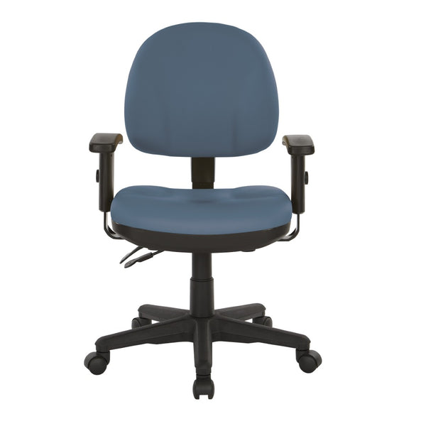 OSP Home Furnishings Sculptured Ergonomic Office Chair with Lumbar Support and Greenguard Certified Padding Blue 8180-R105