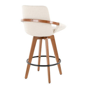 English Elm Dining/accent Chair Solid Wood Tapered Legs Cream Upholstery Mid-century Modern Seating B202P471196