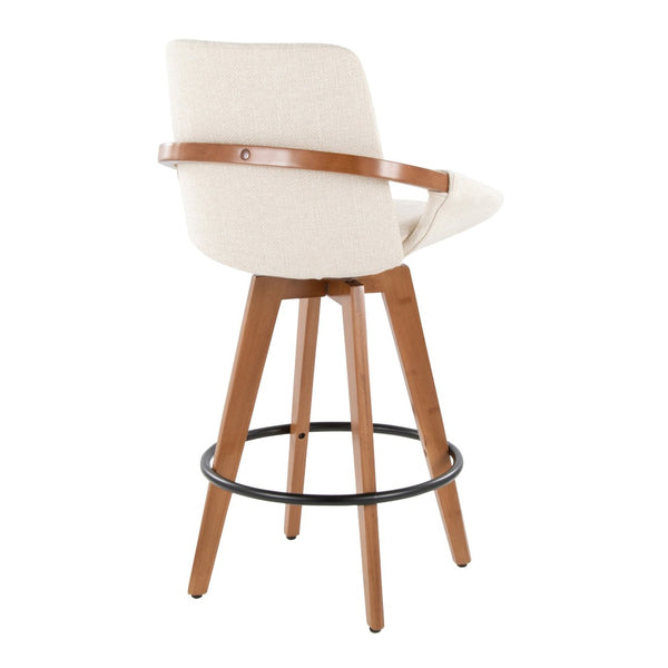 English Elm Dining/accent Chair Solid Wood Tapered Legs Cream Upholstery Mid-century Modern Seating B202P471196
