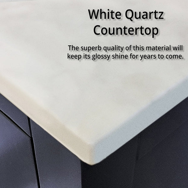 English Elm Navy Blue Double Bath Vanity With White Quartz Top – Stylish 80" W Design For Ultimate Storage & Elegance B2731P258960