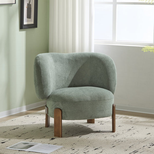 English Elm Christopher Knight Home® - Cozy Wingback Armchair with Plush Bouclé Upholstery, Solid Wood Legs, Ergonomic Support, Timeless Style Green 33.5 L x 25.5 W x 21.5 H N776P298155G