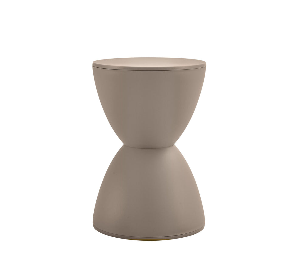 English Elm Contemporary Prince Stool Beige - Versatile Compact Side Table & Comfortable Stool with Durable Build and Rounded Safety Edges W370P146491