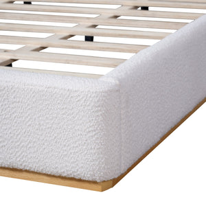 English Elm Christopher Knight Home® - King Boucle Wingback Bed Frame — Solid Rubberwood Base, Plush Upholstered Headboard, No Box Spring Needed, Easy Assembly N757K331590W