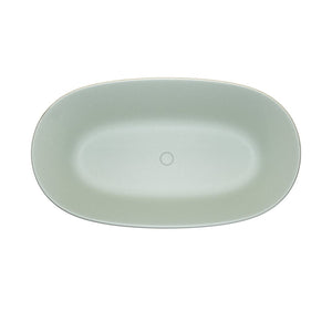 English Elm 47'' Freestanding Stone Resin Soaking Tub Sculpted Solid Surface with Heat Retention Turquoise Green W2753P416610