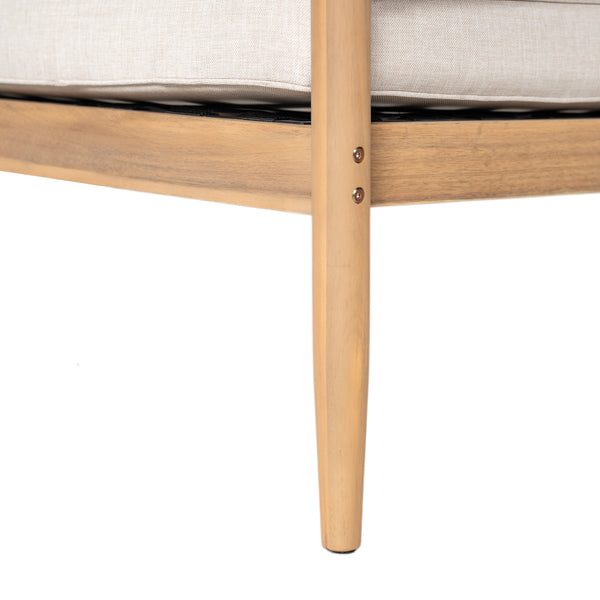 English Elm Christopher Knight Home® - Verona Outdoor Acacia Wood Loveseat With Beige Cushion & Black Rope Accents For Stylish Patios N775P309257B