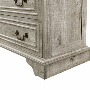 English Elm Farmhouse Rustic 5-Drawer Dresser with Stable Engineered Wood Build, Smooth Metal Slides, 36" Length W1785P238910