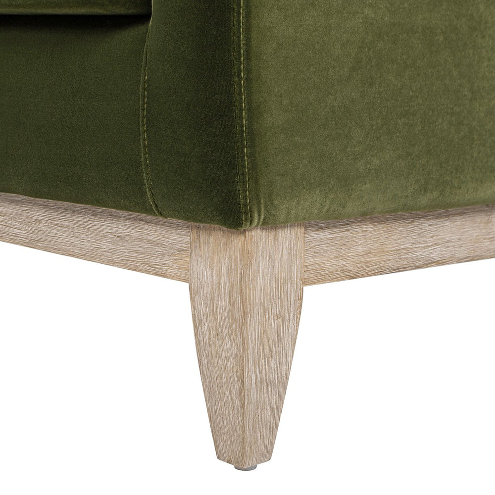 English Elm Jennifer Taylor Home - Pasadena Olive Green Modern Farmhouse Accent Arm Chair - Cozy Velvet, Eco-Friendly Rubberwood Frame B2719P265598