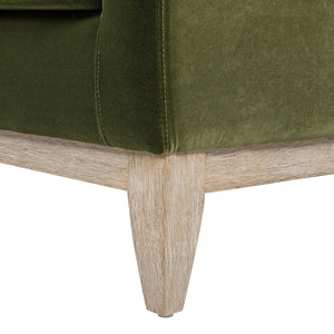 English Elm Jennifer Taylor Home - Pasadena Olive Green Modern Farmhouse Accent Arm Chair - Cozy Velvet, Eco-Friendly Rubberwood Frame B2719P265598