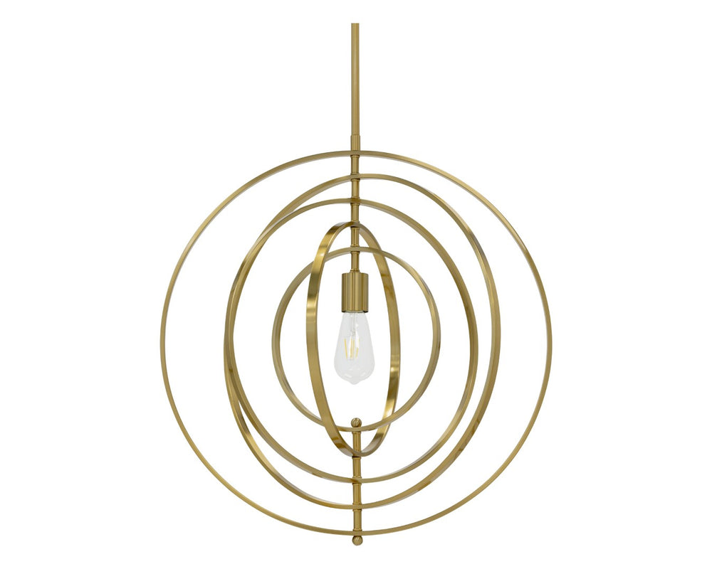 Sunpan MIA Pendant Light - Modern Sculptural Fixture in Warm Brass Finish for Stunning Home Decor Elegance 106787