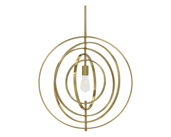 Sunpan MIA Pendant Light - Modern Sculptural Fixture in Warm Brass Finish for Stunning Home Decor Elegance 106787