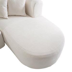 English Elm Christopher Knight Home® - Mirod Sectional Sofa with Chenille Upholstery, Tufted Curved Corner Design, Plush Foam & Springs Beige N760S0000039A