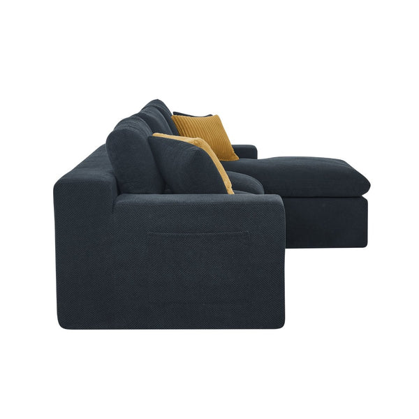 English Elm Cloud Sectional Sofa High Density Foam Deep Seat Modern Living Room Couch W5568S00002