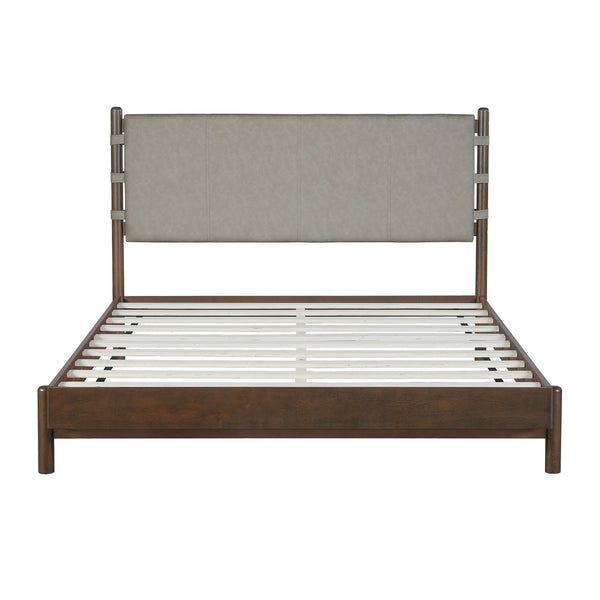 English Elm Christopher Knight Home® - Premium Rubber Wood Platform Bed Frame - Stylish Queen Bed With Elegant Headboard In Walnut & Grey N770P288638D_N770P288639D