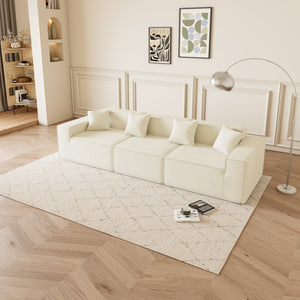 English Elm Modular L-Shaped Sectional Sofa - Reversible Chaise, Soft Corduroy Fabric, Space-Saving Comfort W1765S00107