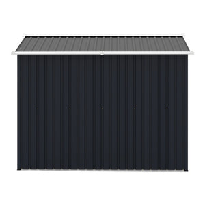 English Elm Campcraft 8x6 Outdoor Metal Storage Shed with Lockable Doors and Ventilation for Backyard Dark Gray W1598S00044