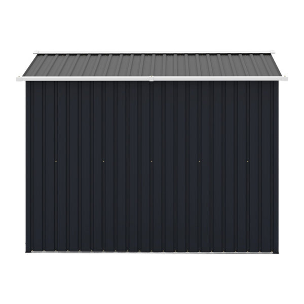 English Elm Campcraft 8x6 Outdoor Metal Storage Shed with Lockable Doors and Ventilation for Backyard Dark Gray W1598S00044
