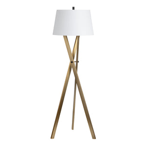 Crestview Collection 63.75"H Modern Tripod Floor Lamp With Crisscross Design, Linen Shade, And 3-way Switch For Versatile Lighting   Cvaer2037b