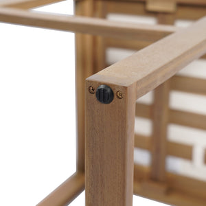 English Elm Christopher Knight Home® - Outdoor Acacia Wood Barstool set brings rustic-modern charm, durable solid wood, water-resistant cushions, easy assembly Light beige,Light Brown 43 L x 24.25 W x 11.5 H N776P285374L