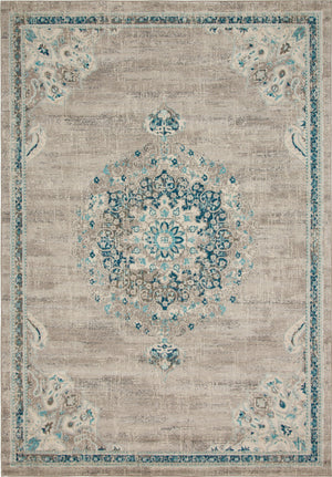 Unique Loom Penrose Alexis Machine Made Medallion Rug Gray, Beige/Blue/Ivory/Navy Blue 9' 10" x 13' 11"
