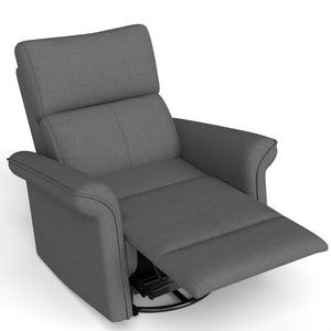 English Elm 270° Swivel Power Recliner Velvet Glider Rocker with Usb Ports for Living Room W1028S00057