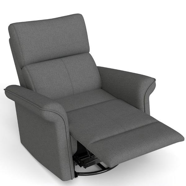English Elm 270° Swivel Power Recliner Velvet Glider Rocker with Usb Ports for Living Room W1028S00057