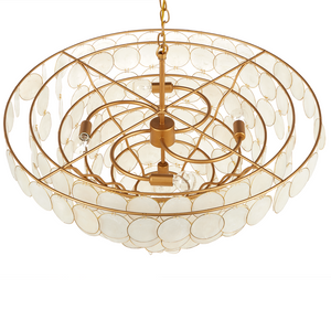 Bon Vivant Semi-Flush Mount Light Fixture - Ethereal Capiz Shell Design with Elegant Gold Finish