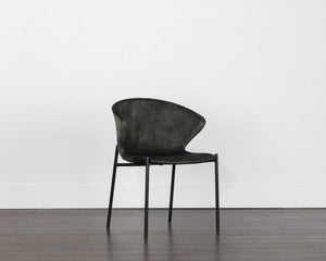Sunpan ERIC Dining Chair - Stylish Nono Dark Green Upholstery with Mid-Century Design & Modern Comfort 107512