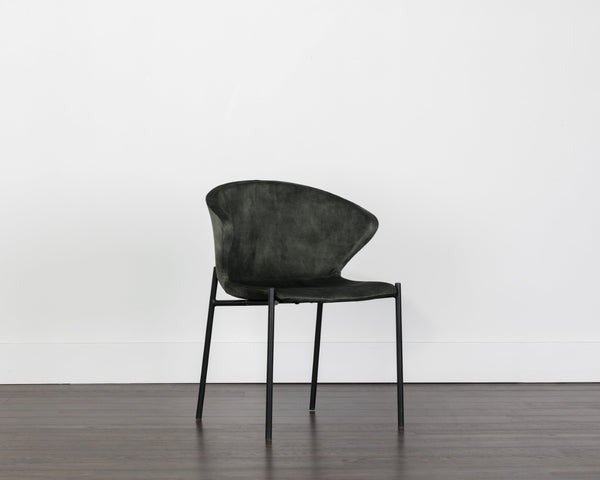 Sunpan ERIC Dining Chair - Stylish Nono Dark Green Upholstery with Mid-Century Design & Modern Comfort 107512