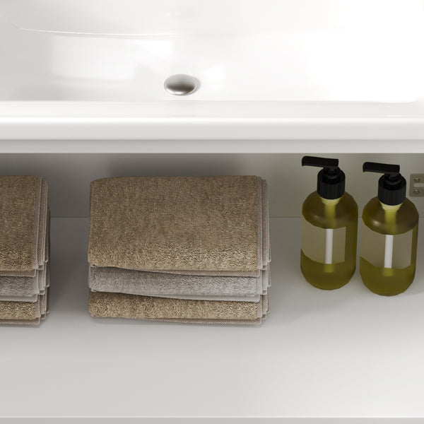 English Elm Christopher Knight Home® - 36" Modern Wall-Mounted Bathroom Vanity with Ceramic Sink, Soft-Close Doors, Fluted Accent & Open Shelves White N817P245322W