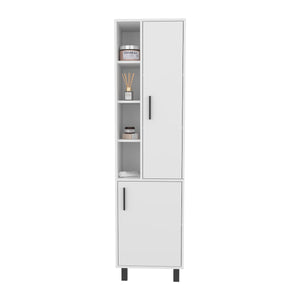 English Elm Storage Cabinet Vertical 2-Door 9-Shelf White Engineered Wood Freestanding 68.1"H Compact FDA Compliant B097P350297
