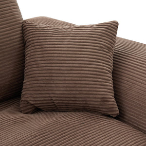 English Elm UNITED Cloud Couch Modular Sectional Sofa with Corduroy Cover, Ergonomic 2-Seater, No Assembly Needed Brown W1568P371124