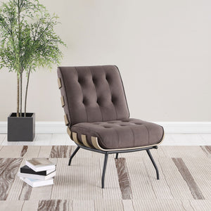 English Elm Staten Tufted Armless Chair Striped Fabric Upholstery with Pocket Coil Seating B062P440077