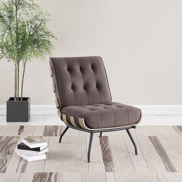English Elm Staten Tufted Armless Chair Striped Fabric Upholstery with Pocket Coil Seating B062P440077