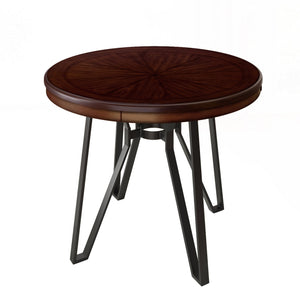 English Elm Christopher Knight Home® - Round Mid-Century Bar Table with Hairpin Metal Legs and Open Shelf, 46.85" Diameter, Stylish Dining Brown N771P205281W
