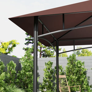 English Elm Outsunny 8x5 Bbq Grill Gazebo Two Tier Canopy with Shelves and Storage Baskets W2225P485594