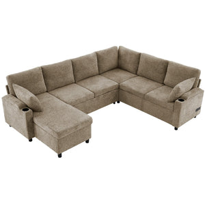 English Elm 101.2" Modular Chenille Sectional Sofa with Tufted Cushions and Deep Seating for Living Room N719S001910D