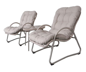 English Elm Outdoor Woven Rope Wicker Lounge Set Iron Frame Patio Chairs with Round Side Table W3990P462696