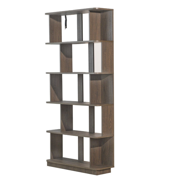 English Elm 31.5" Tall 5-tier Mdf Bookcase Slim Open Shelving Unit for Office Bedroom Living Room Dark Brown W2899P444163