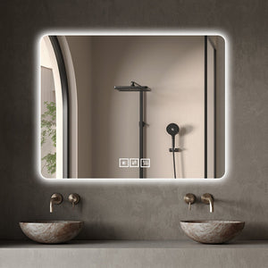 English Elm 28*36 Inch Led Backlit Bathroom Vanity Mirror Anti-fog Wall Mount Dimmable 3 Tones W2709P428061