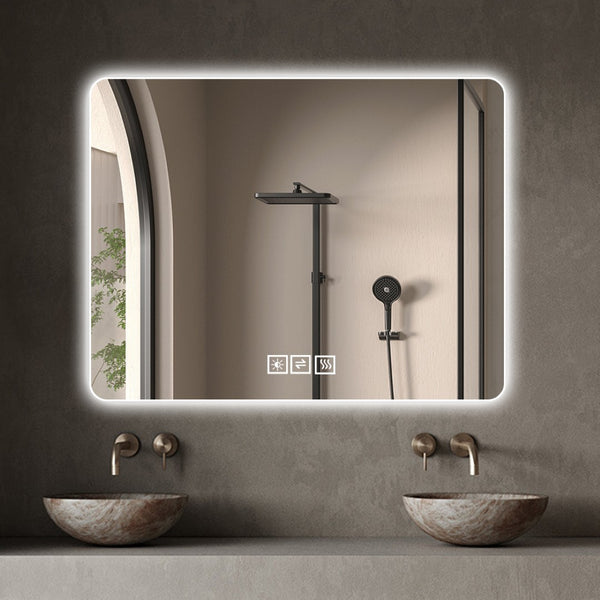 English Elm 28*36 Inch Led Backlit Bathroom Vanity Mirror Anti-fog Wall Mount Dimmable 3 Tones W2709P428061