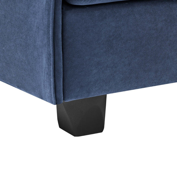 English Elm Faux Leather Modular Sectional Sofa Flexible Pu Upholstered Living Room Seating Dark Blue B2748S00179