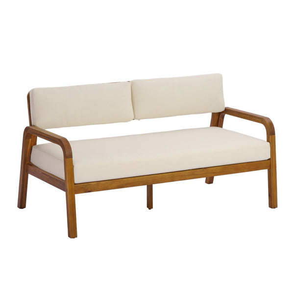 English Elm 2-pieces Outdoor Acacia Wood Loveseat and Coffee Table Set with Water-resistant Cushions N768P382499T