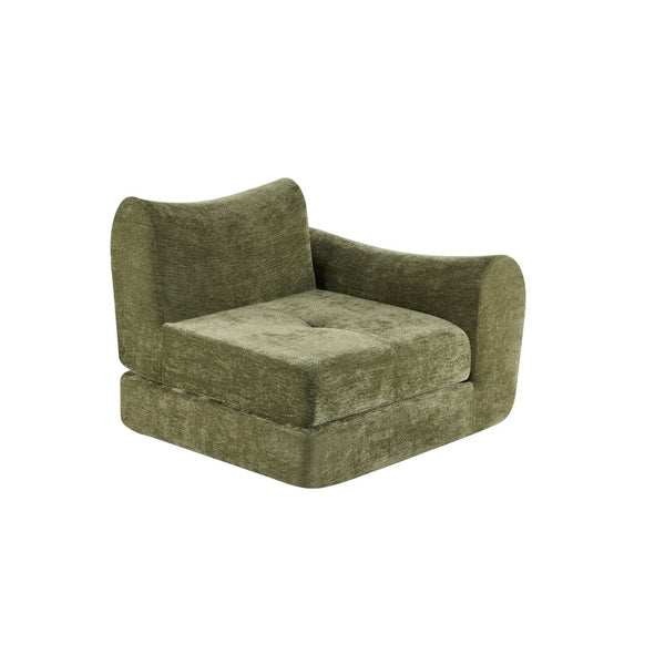 English Elm Modular Cloud Sectional Sofa Bed with Flannelette Upholstery for Flexible Living Green W1829S00075