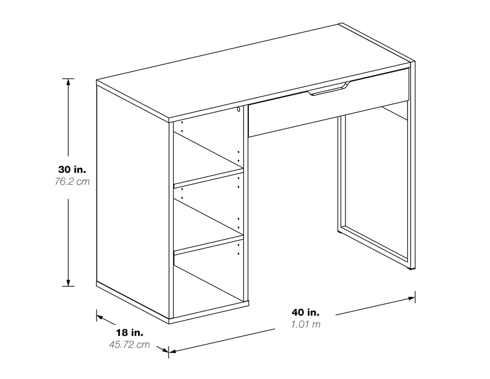 OSP Home Furnishings Ravel 40"W Desk Grey Oak