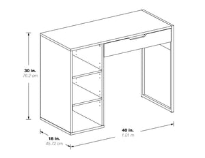 OSP Home Furnishings Ravel 40"W Desk White