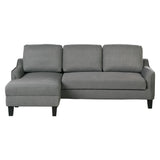 OSP Home Furnishings Lester Chaise Sofa Grey