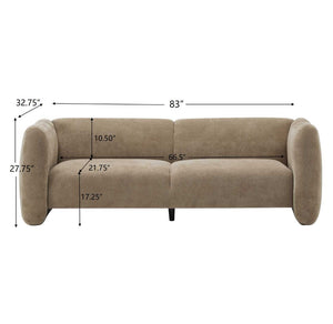 English Elm Tonson Wave Silhouette Boucle Three Seater Sofa Sculptural Modern Living Room Seating Camel N773IS00030T