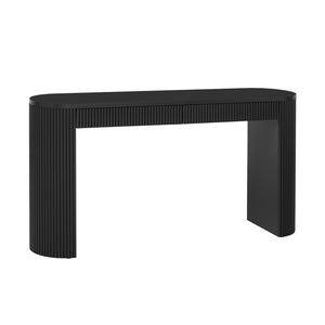 English Elm U_style Pine Veneer Console Table Arched Legs Stripe Drawers Entryway Hallway N711P415848B