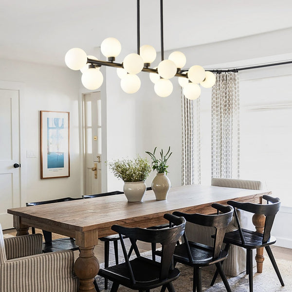 English Elm Pendant Lamp 16 Opal Seeded Glass Shades Gold Frame Farmhouse Dining Island Light Matte Black W5008P466518