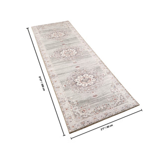 English Elm Oxford Medallion Runner Rug Polyester Pile Jute Backing Hallway Entryway Traditional B186P428901